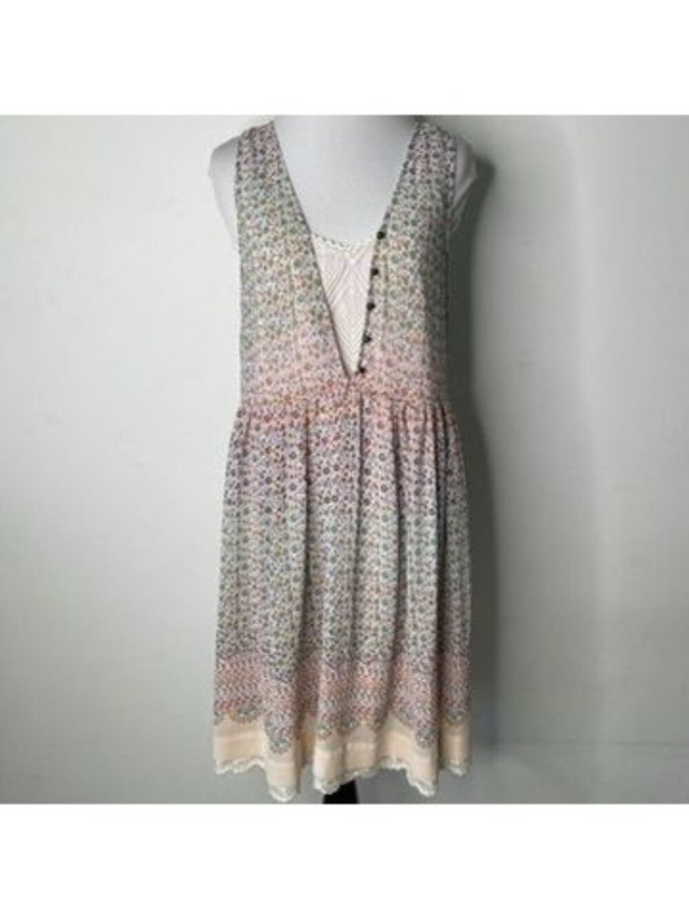 Anthropologie Maeve Violetta Dress Size M Floral V Neck Mini Sleeveless Lined